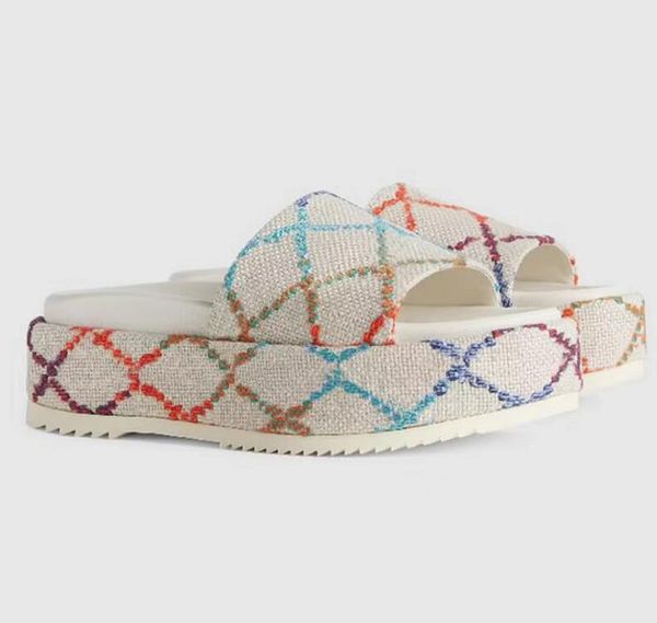 2022 women's fashion thick soled slippers girls printing embroidered canvas slide sandals designer slipper size 35-42, Black
2022 women's fashion thick soled slippers girls printing embroidered canvas slide sandals designer slipper size 35-42, Black