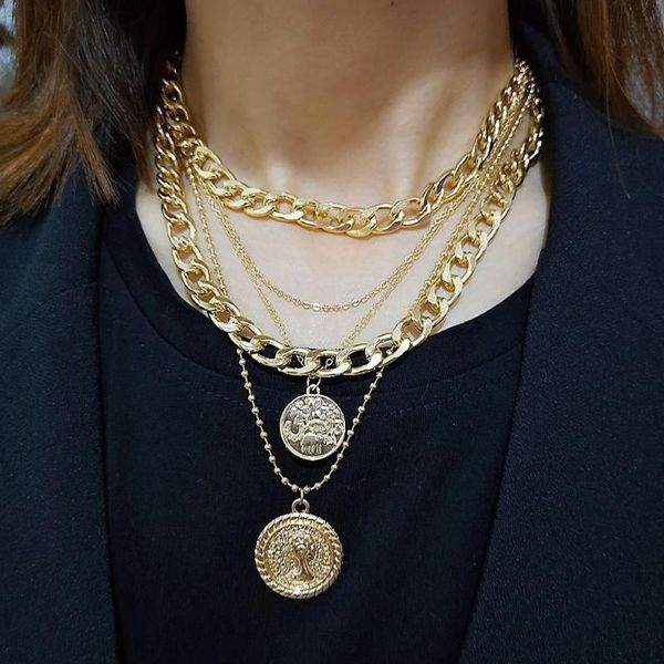 chains hip hop punk chunky chain pendant necklaces coins charm multilayers link for women men, Silver
chains hip hop punk chunky chain pendant necklaces coins charm multilayers link for women men, Silver
