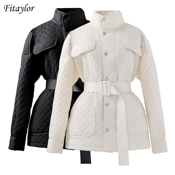 fitaylor winter 90% white duck down coat women stand collar solid slim argyle jacket casual button zipper warm outwear with belt, Black
fitaylor winter 90% white duck down coat women stand collar solid slim argyle jacket casual button zipper warm outwear with belt, Black