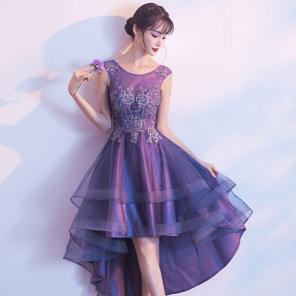 robe de soiree elegant o-neck short front long back evening dresses lace with beading vestido de festa banquet party prom dress, Black;red
robe de soiree elegant o-neck short front long back evening dresses lace with beading vestido de festa banquet party prom dress, Black;red