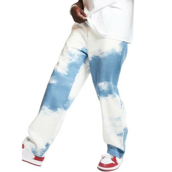 men's jeans colorful tie dye mens pants straight leg casual male loose trousers plus size denim hip hop, Blue
men's jeans colorful tie dye mens pants straight leg casual male loose trousers plus size denim hip hop, Blue