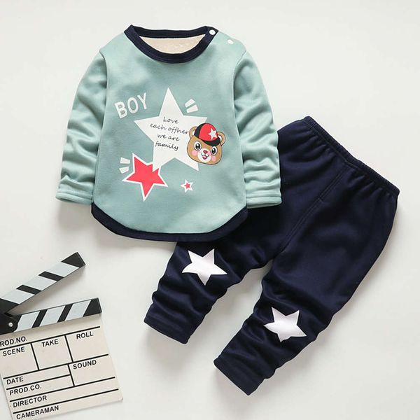 set thermal underwear plush baby thickened cartoon bottomed pajamas children's autumn cloth, Blue;red
set thermal underwear plush baby thickened cartoon bottomed pajamas children's autumn cloth, Blue;red