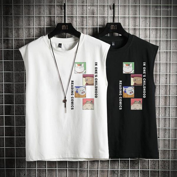 men's t-shirts m-5xl summer sleeveless t shirt men fashion print o neck mens clothing trend casual hip hop tees men1, White;black
men's t-shirts m-5xl summer sleeveless t shirt men fashion print o neck mens clothing trend casual hip hop tees men1, White;black