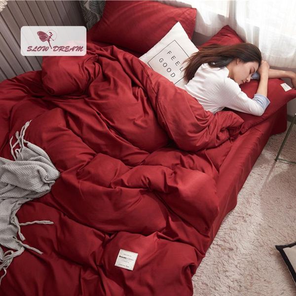 slowdream wine women bedding set wedding home decor simple bedspread double fitted sheet elastic band bedclothes nordic
slowdream wine women bedding set wedding home decor simple bedspread double fitted sheet elastic band bedclothes nordic