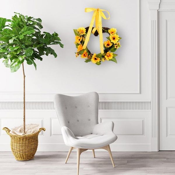 decorative flowers & wreaths heart-shaped artificial flower wreath garland with yellow sunflower and green leaves front door window wedding
decorative flowers & wreaths heart-shaped artificial flower wreath garland with yellow sunflower and green leaves front door window wedding