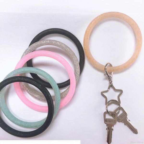 new trend silicone bangle key ring wrist keychain bracelet round key rings cute keyring products, Silver
new trend silicone bangle key ring wrist keychain bracelet round key rings cute keyring products, Silver