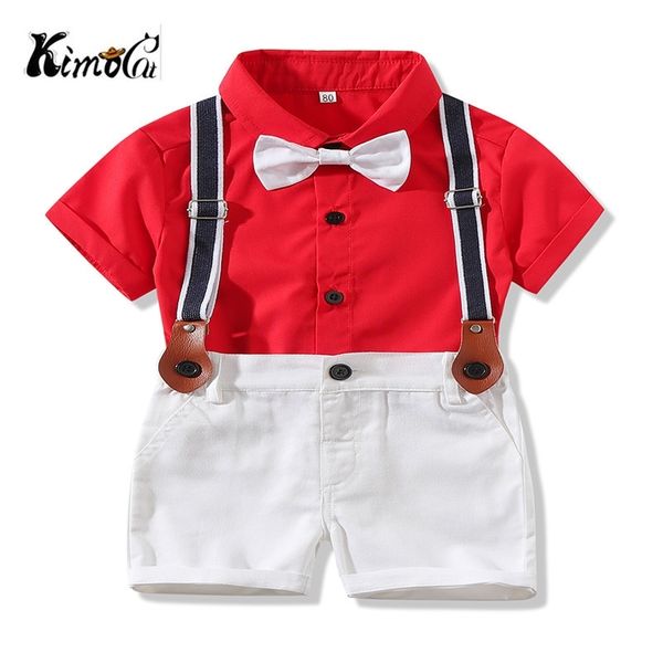 kimocat baby boy clothes summer short sleeve gentleman red tie casual strap shirt + white shorts 2pcs newborn sets y200803
kimocat baby boy clothes summer short sleeve gentleman red tie casual strap shirt + white shorts 2pcs newborn sets y200803