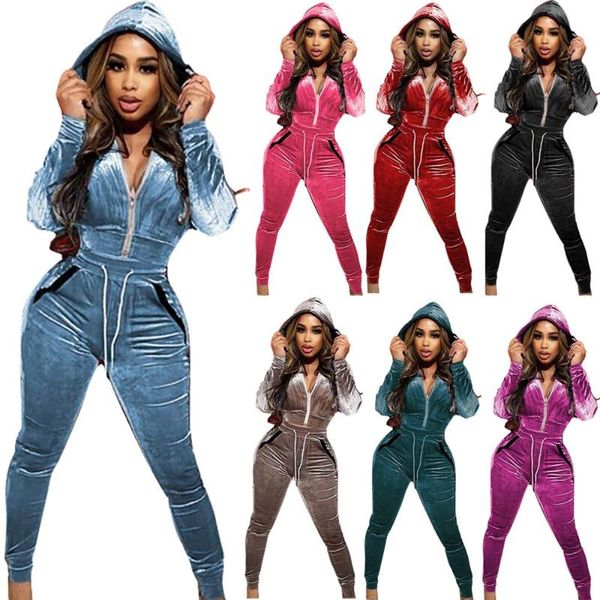 tute sportive donna women's fashion hooded long sleeve slim zipper sports velvet suit ensemble jogging femme velour tracksuit, Black;blue
tute sportive donna women's fashion hooded long sleeve slim zipper sports velvet suit ensemble jogging femme velour tracksuit, Black;blue