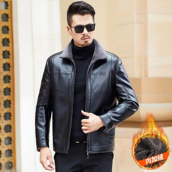2020 autumn and winter leather jacket male middle-aged leather men's fur one plus velvet thick coat, Black
2020 autumn and winter leather jacket male middle-aged leather men's fur one plus velvet thick coat, Black