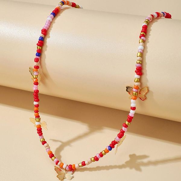 bohemian gold-color butterfly necklace pendant colorful beads clavicle chain choker women jewelry, Golden;silver
bohemian gold-color butterfly necklace pendant colorful beads clavicle chain choker women jewelry, Golden;silver