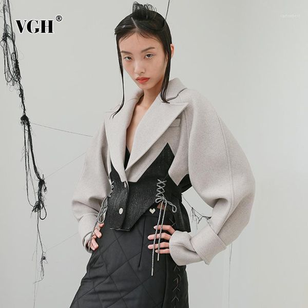 women's jackets vgh casual patchwork tunic for women lapel long sleeve irregular bandage lace up short female fashion clothign1, Black;brown
women's jackets vgh casual patchwork tunic for women lapel long sleeve irregular bandage lace up short female fashion clothign1, Black;brown
