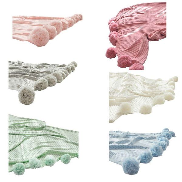 knitted solid color throw blanket cute pompom tassels sofa bed warm cover shawl
knitted solid color throw blanket cute pompom tassels sofa bed warm cover shawl