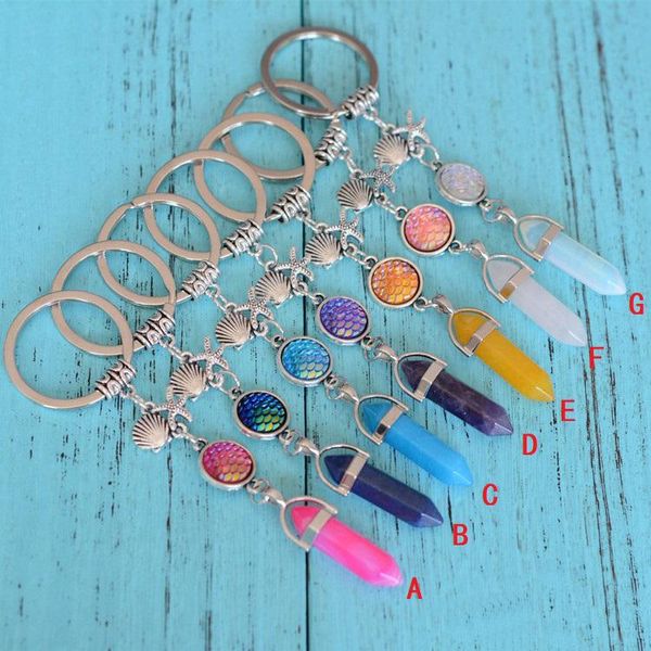 natural ocean life keychains fish scales hexagon prism stone keyring starfish key chains mermaid scale keyring for women, Slivery;golden
natural ocean life keychains fish scales hexagon prism stone keyring starfish key chains mermaid scale keyring for women, Slivery;golden