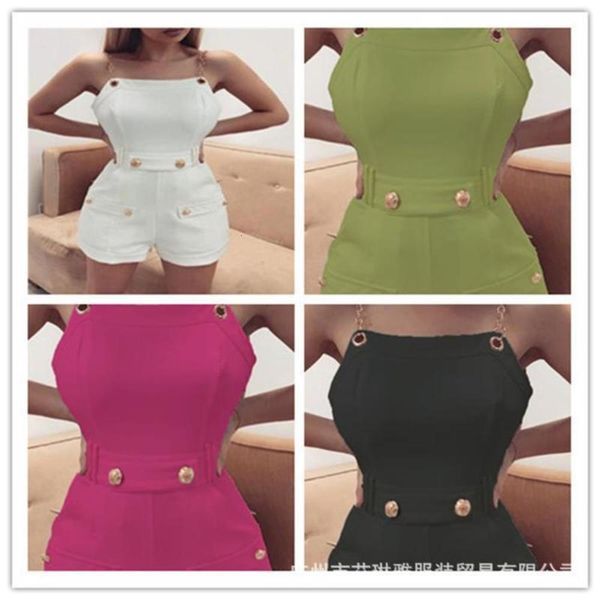 sling 2019 chain fashion show thin solid color one-piece shorts for women, Black;gray
sling 2019 chain fashion show thin solid color one-piece shorts for women, Black;gray
