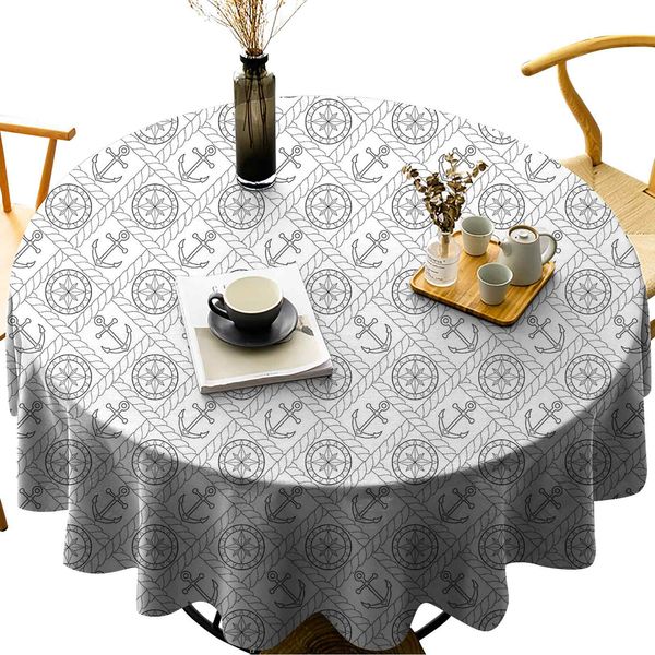 round tablecloth cotton linen dust-proof table cover monochrome diagonal rope pattern lattice design with windrose and anchors print
round tablecloth cotton linen dust-proof table cover monochrome diagonal rope pattern lattice design with windrose and anchors print