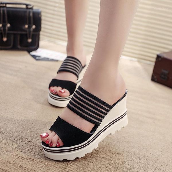 women summer slippers wedges paltform slides female black height increasing sandals woman open toes high heel shoes sh0218041
women summer slippers wedges paltform slides female black height increasing sandals woman open toes high heel shoes sh0218041