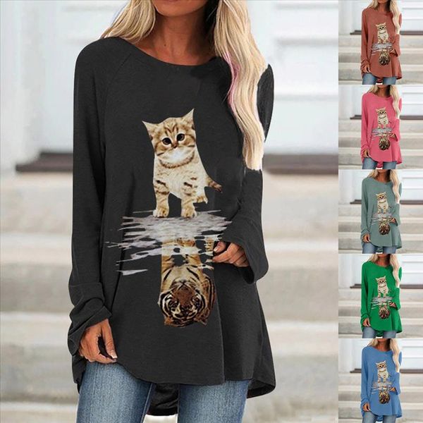 40 women fashion casual cat print o neck loose long sleeve shirts autumn elegant blouse daily brief pullover graphic top, White
40 women fashion casual cat print o neck loose long sleeve shirts autumn elegant blouse daily brief pullover graphic top, White