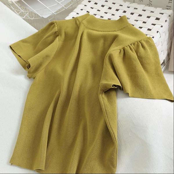 2021 summer knitted women short sleeve t shirt korean fashion knit pullovers t shirt tee shirt femme tshirt knitwear, White
2021 summer knitted women short sleeve t shirt korean fashion knit pullovers t shirt tee shirt femme tshirt knitwear, White