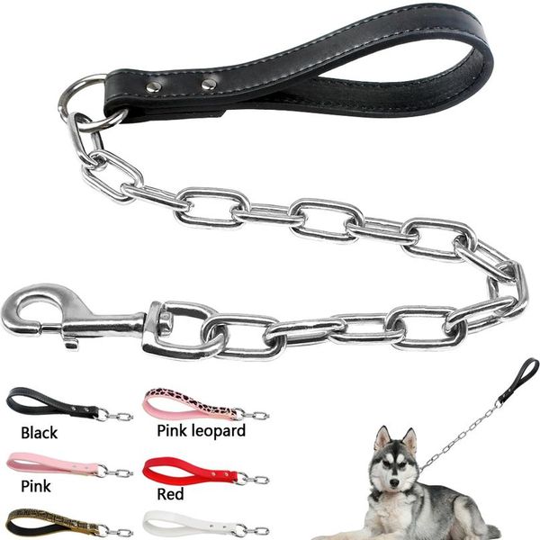 durable dog chain leash small large dogs walking lead rope collar harness leashes with leather handle golden color pet bbygmu
durable dog chain leash small large dogs walking lead rope collar harness leashes with leather handle golden color pet bbygmu