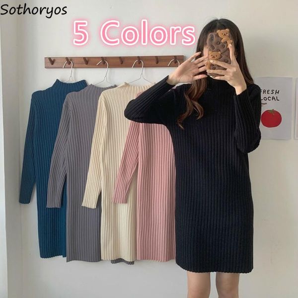 long sleeve knitted dress women mock-neck solid soft all-match bottoming dresses elegant stylish chic ladies streetwear fashion, Black;gray
long sleeve knitted dress women mock-neck solid soft all-match bottoming dresses elegant stylish chic ladies streetwear fashion, Black;gray