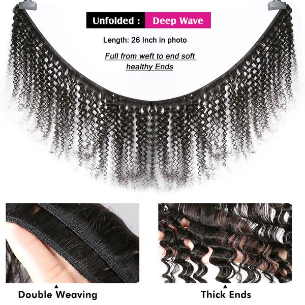 deep wave 28 30 32 34 inch remy brazilian hair wave human hair bundles natural color 100% curly water wave human hair extensionfactory direc, Black
deep wave 28 30 32 34 inch remy brazilian hair wave human hair bundles natural color 100% curly water wave human hair extensionfactory direc, Black