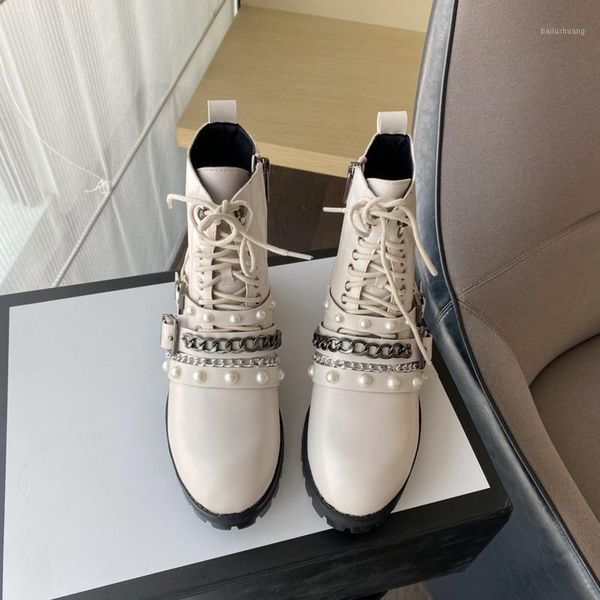 deat 2020 new autumn fashion casual round head thick heel pearl chain lace up leather single shoes women short boots sf2141, Black
deat 2020 new autumn fashion casual round head thick heel pearl chain lace up leather single shoes women short boots sf2141, Black