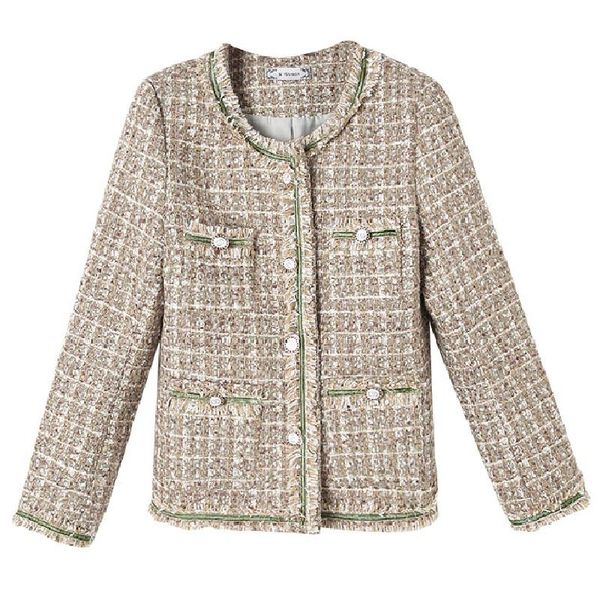 spring autumn new 2021 french elegant fringed women tweed jacket ladies outerwear, Black;brown
spring autumn new 2021 french elegant fringed women tweed jacket ladies outerwear, Black;brown