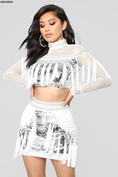 two piece dress 2021 women summer high neck sequined splicing tassel mesh mini midi skirts suit set bodycon tracksuit cy81121, White
two piece dress 2021 women summer high neck sequined splicing tassel mesh mini midi skirts suit set bodycon tracksuit cy81121, White