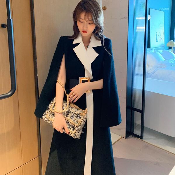 2020 women vintage british style work party ladies cape coats autumn winter woolen shawl cape poncho coat with belt1, Black
2020 women vintage british style work party ladies cape coats autumn winter woolen shawl cape poncho coat with belt1, Black
