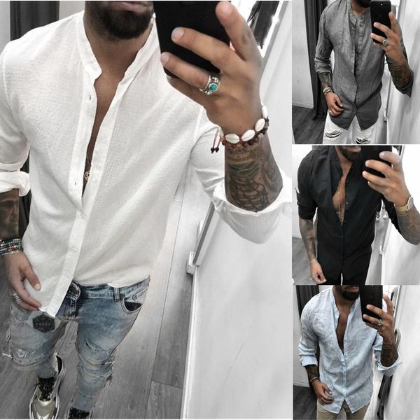 2020 summer new men's breathable leisure fashion cotton linen shirt, White;black
2020 summer new men's breathable leisure fashion cotton linen shirt, White;black