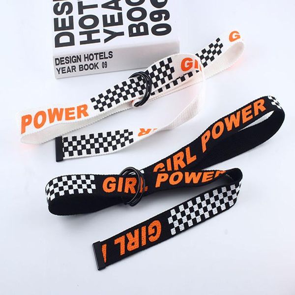 Girl Power Women Belt Fashion Harajuku Double D Ring Buckle 130cm Long Strap Female Letter Printing Canvas Belts For Jeans, Black;brown
Girl Power Women Belt Fashion Harajuku Double D Ring Buckle 130cm Long Strap Female Letter Printing Canvas Belts For Jeans, Black;brown