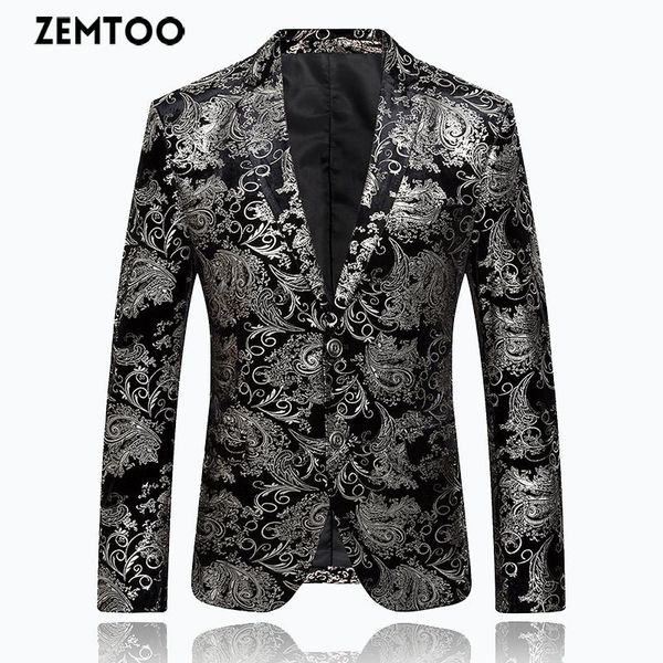 men's suits & blazers zemtoo high-end formal suit gold and silver floral jacket business casual wedding dress fd002, White;black
men's suits & blazers zemtoo high-end formal suit gold and silver floral jacket business casual wedding dress fd002, White;black