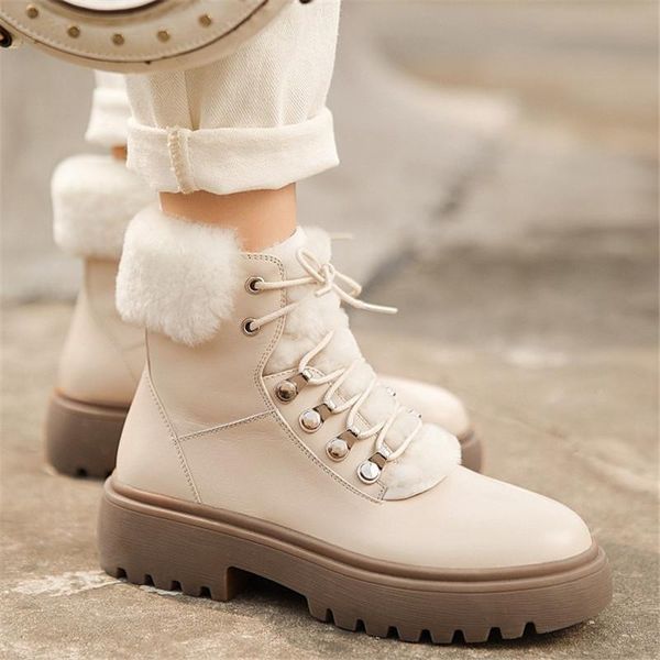 boots plush snow women shoes lace up platform ankle winter warm genuine leather high quality, Black
boots plush snow women shoes lace up platform ankle winter warm genuine leather high quality, Black