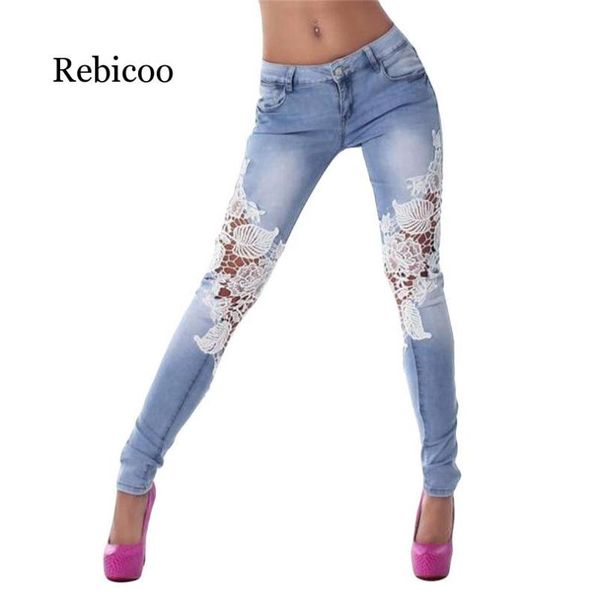 women's jeans women ladies lace stitching skinny pencil pants denim casual trousers distressed, Blue
women's jeans women ladies lace stitching skinny pencil pants denim casual trousers distressed, Blue
