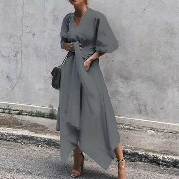 2021 autumn trendy dress women solid vintage v neck asymmetrical high waist maxi sundress plus size dress vestidos, Black;gray
2021 autumn trendy dress women solid vintage v neck asymmetrical high waist maxi sundress plus size dress vestidos, Black;gray