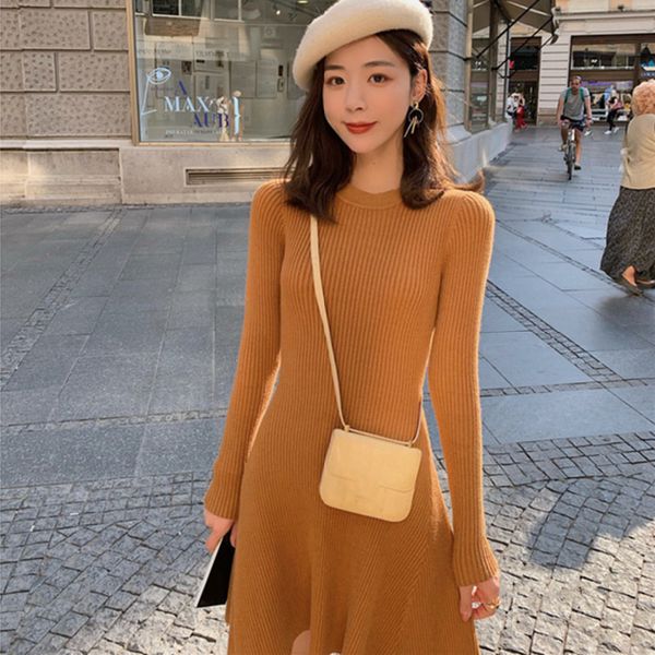 women long sleeve sweater dress casual autumn winter dress women o-neck a line short mini knitted dresses y0118, Black;gray
women long sleeve sweater dress casual autumn winter dress women o-neck a line short mini knitted dresses y0118, Black;gray