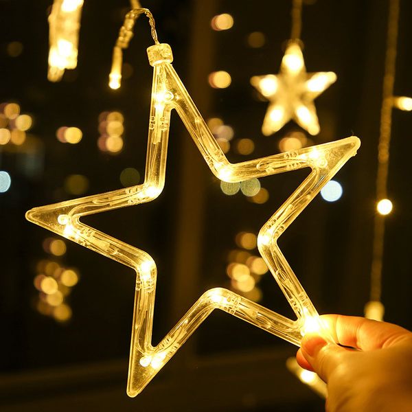 led curtain light star and moon holiday string light waterproof decoration lamp for wedding, party, christmas light 10pcs
led curtain light star and moon holiday string light waterproof decoration lamp for wedding, party, christmas light 10pcs