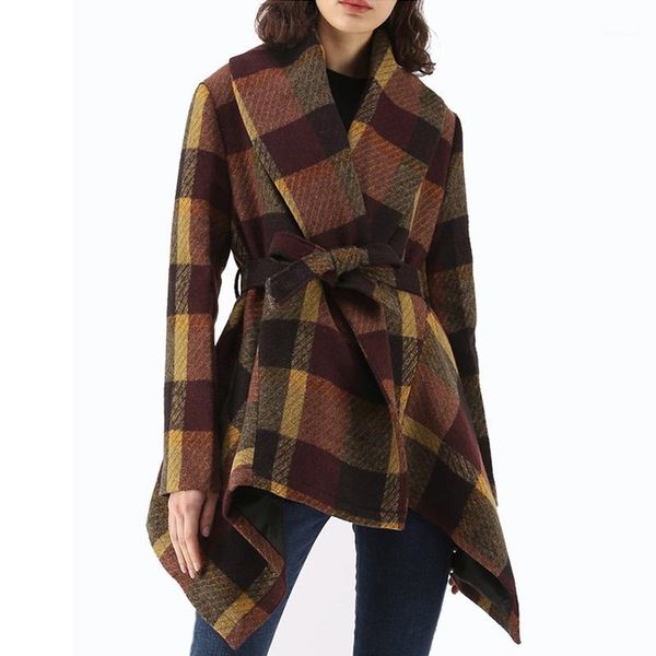woolen coat female autumn winter loose plaid jacket kpop mid-long asymmetric outerwear slim lapel bandage manteau femme l01871, Black
woolen coat female autumn winter loose plaid jacket kpop mid-long asymmetric outerwear slim lapel bandage manteau femme l01871, Black