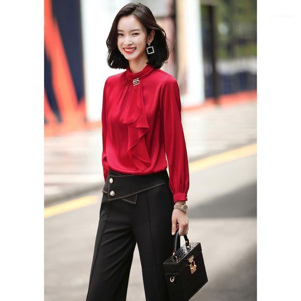 women's blouses & shirts autumn elegant polyester 100% solid red female blouse long sleeve office lady shirt formal plus size clothing, White
women's blouses & shirts autumn elegant polyester 100% solid red female blouse long sleeve office lady shirt formal plus size clothing, White