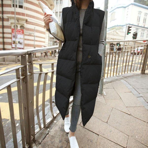 autumn winter padded vest woman fashion loose long woman's coat korean down cotton warm vests women's clothing, Black;white
autumn winter padded vest woman fashion loose long woman's coat korean down cotton warm vests women's clothing, Black;white