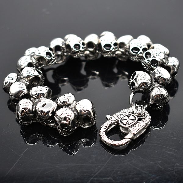 stainless steel skull bracelet for men fashion mens biker jewelry accessory punk rock men's bracelets bangles, Black
stainless steel skull bracelet for men fashion mens biker jewelry accessory punk rock men's bracelets bangles, Black