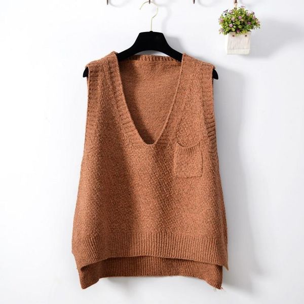 v-neck sleeveless knit vests women casual knitted loose pullovers solid autumn female asymmetrical sweater waistcoats1, Black;white
v-neck sleeveless knit vests women casual knitted loose pullovers solid autumn female asymmetrical sweater waistcoats1, Black;white