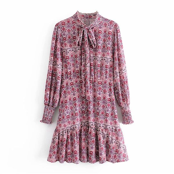 2021 new elegant women geometric floral print es fashion ladies ruffles bow stand collar vintage female chic vestidos 4nyl, Black;gray
2021 new elegant women geometric floral print es fashion ladies ruffles bow stand collar vintage female chic vestidos 4nyl, Black;gray