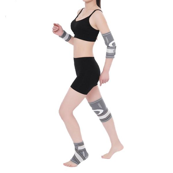 4 in 1 sport safety set ankle support knee pad elbow pad wristband fitness workout protective compression unsize, Black;red
4 in 1 sport safety set ankle support knee pad elbow pad wristband fitness workout protective compression unsize, Black;red