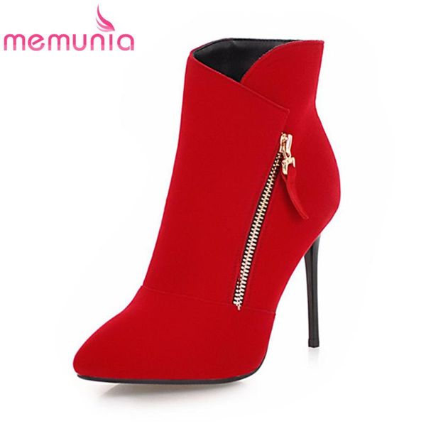 MEMUNIA big size 33-46 new arrival 2020 ankle boots for women red black pointed toe sexy shoes flock thin high heels boots
MEMUNIA big size 33-46 new arrival 2020 ankle boots for women red black pointed toe sexy shoes flock thin high heels boots