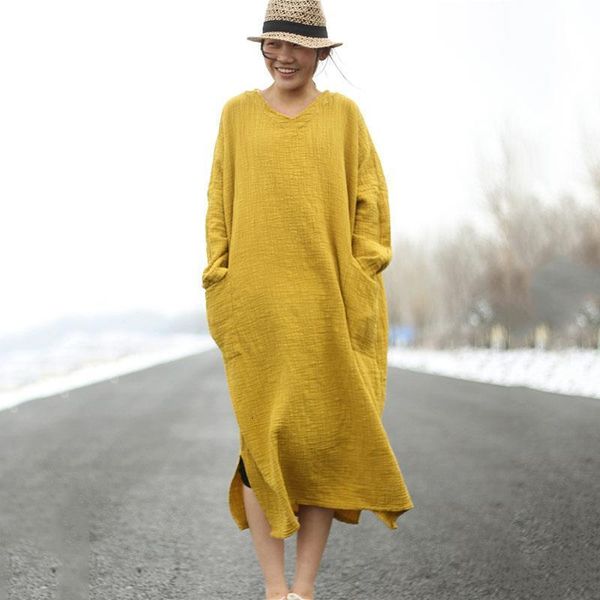 spring autumn v-neck robe vintage dress plus size dresses big size women cotton linen clothes female midi dress, Black;gray
spring autumn v-neck robe vintage dress plus size dresses big size women cotton linen clothes female midi dress, Black;gray