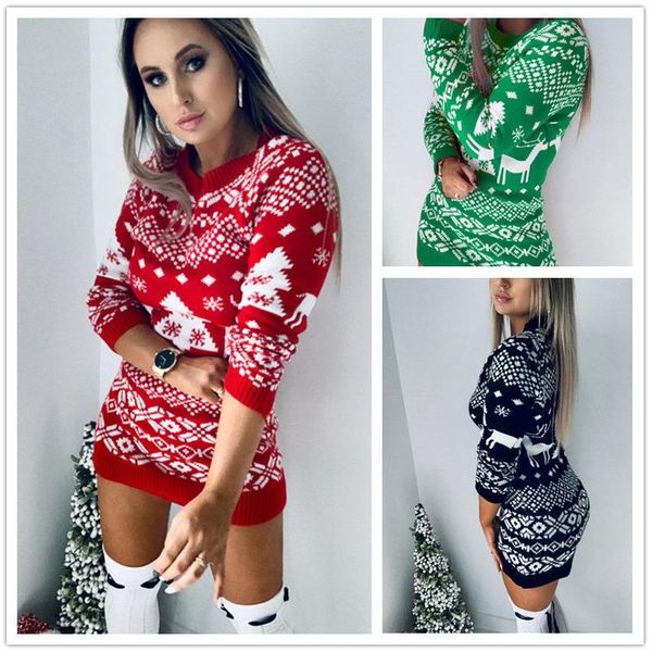 women dress designers clothes 2020 new knitted sweater versatile christmas theme long sleeve dresses ladies fashion autumn and winter skirt, Black;gray
women dress designers clothes 2020 new knitted sweater versatile christmas theme long sleeve dresses ladies fashion autumn and winter skirt, Black;gray