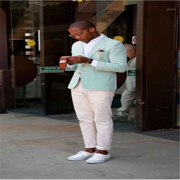 men's suits & blazers tpsaade fashion arrival mint green meny blazer with ivory pants casual men for summer skinny daily work wear1, White;black
men's suits & blazers tpsaade fashion arrival mint green meny blazer with ivory pants casual men for summer skinny daily work wear1, White;black