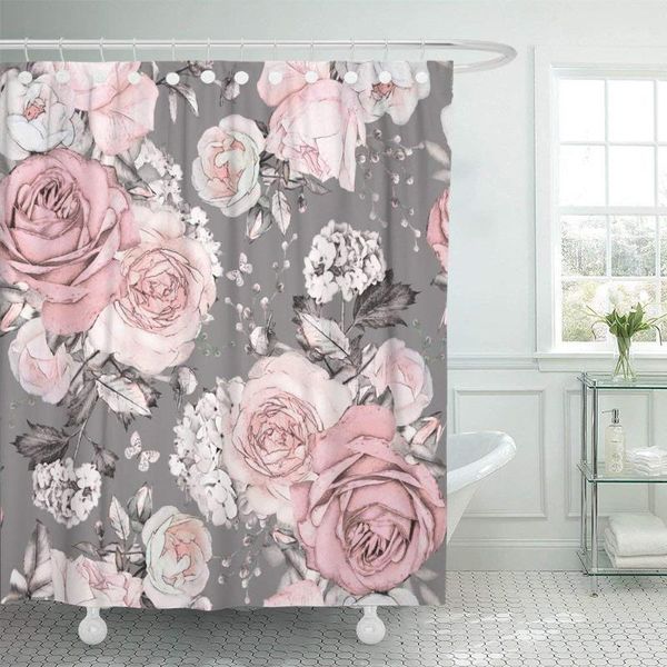 pink flowers and leaves on gray watercolor floral pattern shower curtain waterproof polyester fabric 72 x 72 inches with hooks1
pink flowers and leaves on gray watercolor floral pattern shower curtain waterproof polyester fabric 72 x 72 inches with hooks1