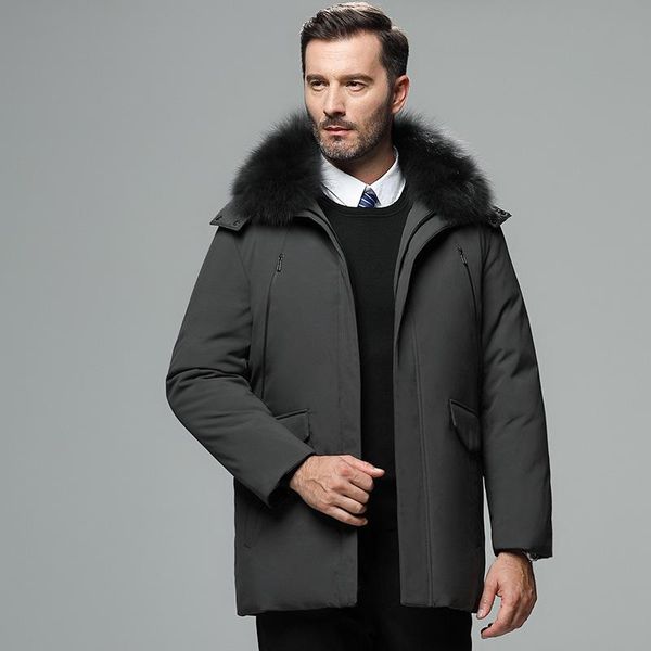 men's down & parkas winter 2021 hooded jacket for men middle aged father's wear thickened warm white duck coat, Black
men's down & parkas winter 2021 hooded jacket for men middle aged father's wear thickened warm white duck coat, Black